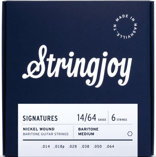 Stringjoy Signatures Baritone Balanced Medium Gauge 14-64 Nickel Wound Electric Guitar Strings Stringjoy Signatures Baritone Balanced Medium Gauge 14-64 Nickel Wound Electric Guitar Strings