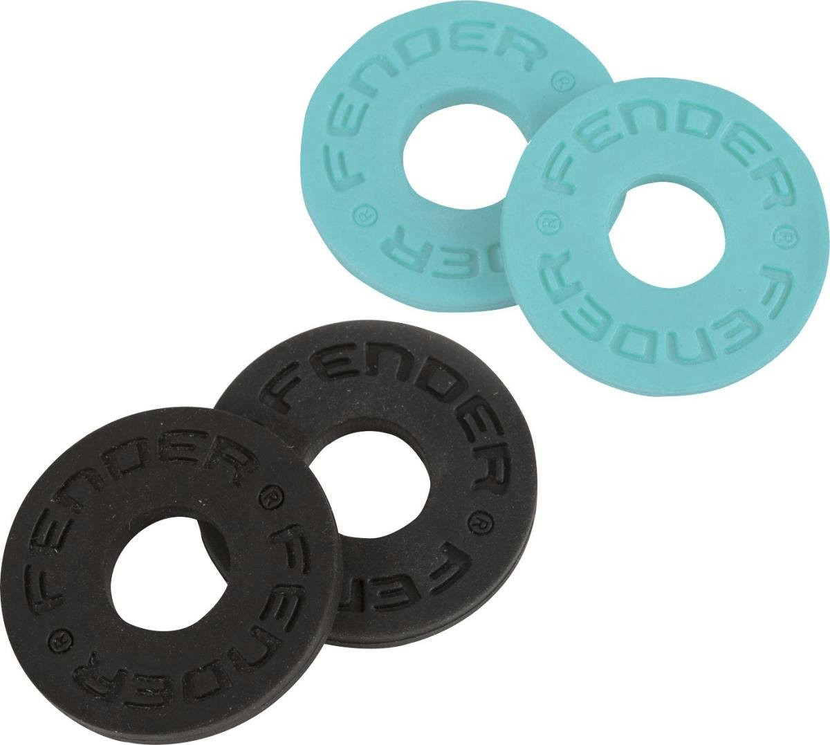 Fender Strap Blocks 4 Pack 2 - Black 2 Daphne Blue Fender Strap Blocks 4 Pack 2 - Black 2 Daphne Blue