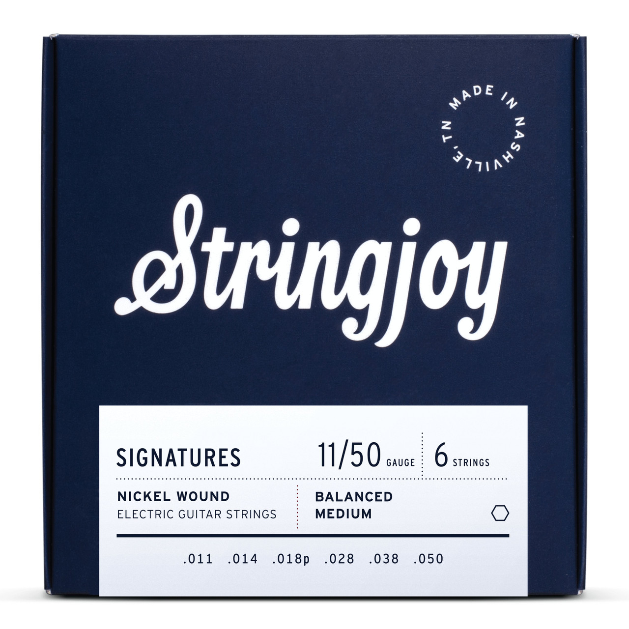 Stringjoy Nickel Alloy Hex Core 11-50 Balanced Medium Electric Strings