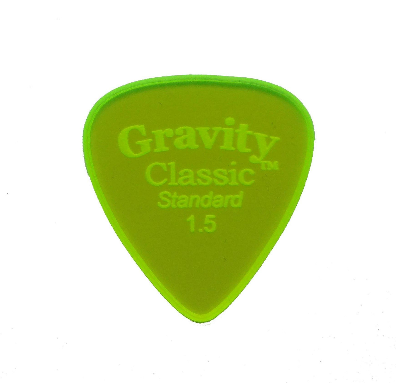 Gravity Classic Standard 1.5mm Pick (Green) with Unpolished Edge Gravity Classic Standard 1.5mm Pick (Green) with Unpolished Edge