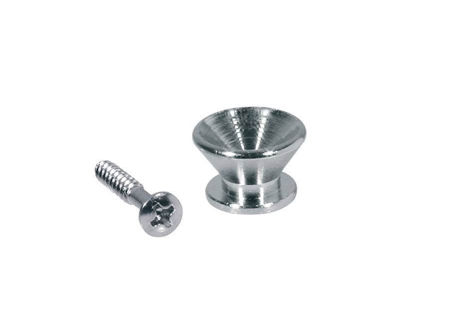 Metal Guitar Strap Buttons 14mm in Chrome x2 (V-Model) Metal Guitar Strap Buttons 14mm in Chrome x2 (V-Model)