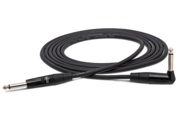 Hosa Pro Guitar Cable, REAN Straight to Right-angle, 10 ft / 3M Hosa Pro Guitar Cable, REAN Straight to Right-angle, 10 ft / 3M