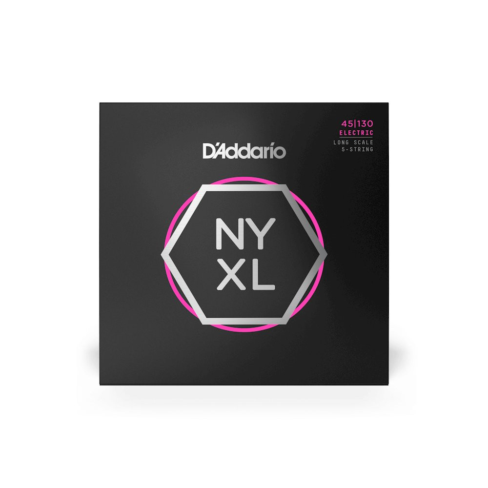 D'Addario NYXL45130 Nickel Wound Regular Light 5-String Bass Strings - 45-130 Long Scale D'Addario NYXL45130 Nickel Wound Regular Light 5-String Bass Strings - 45-130 Long Scale