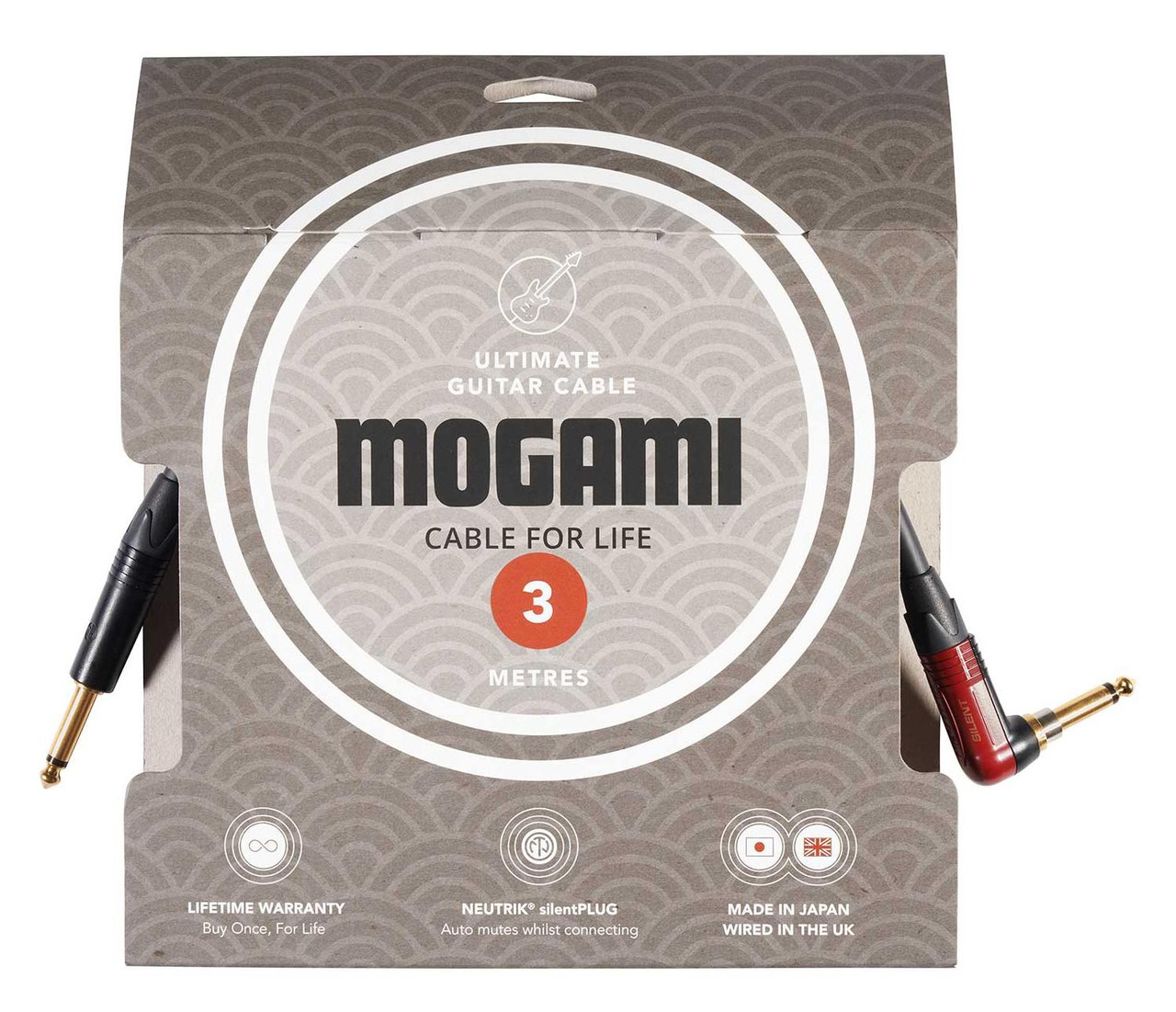 Mogami 3368 Ultimate Guitar 3m Lead Terminated with Black and Gold 1/4″ Jack and Right-Angled Neutrik silentPLUG Mogami 3368 Ultimate Guitar 3m Lead Terminated with Black and Gold 1/4″ Jack and Right-Angled Neutrik silentPLUG