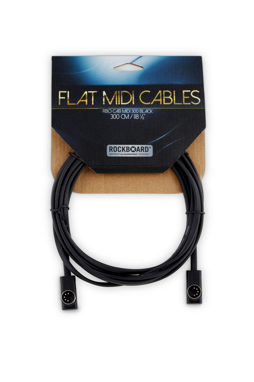 Rockboard Flat MIDI Cable - 9.8 ft. - Black Rockboard Flat MIDI Cable - 9.8 ft. - Black