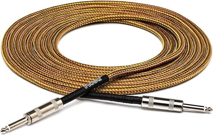 Hosa Tweed Guitar Cable, Straight to Same, 18 ft / 5.5M Hosa Tweed Guitar Cable, Straight to Same, 18 ft / 5.5M