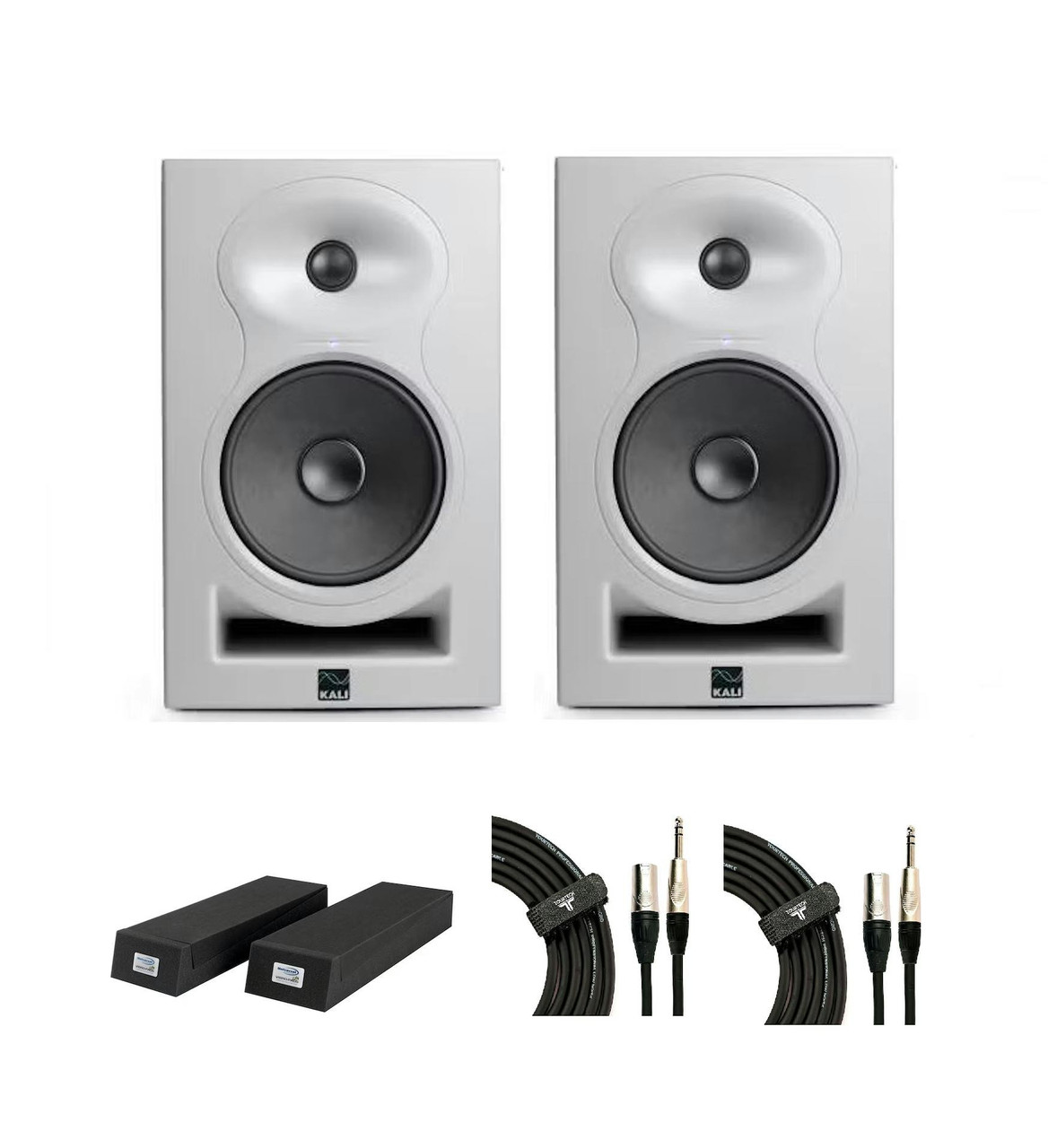 Kali Audio LP-6-V2 Studio Monitor in White Bundle with Foam Pads and Cables Kali Audio LP-6-V2 Studio Monitor in White Bundle with Foam Pads and Cables