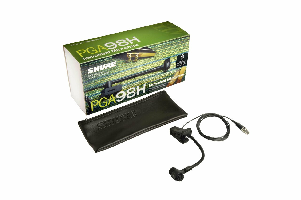 Shure PGA98H Cardioid Condenser Gooseneck Instrument Microphone With TA4F Connector Shure PGA98H Cardioid Condenser Gooseneck Instrument Microphone With TA4F Connector