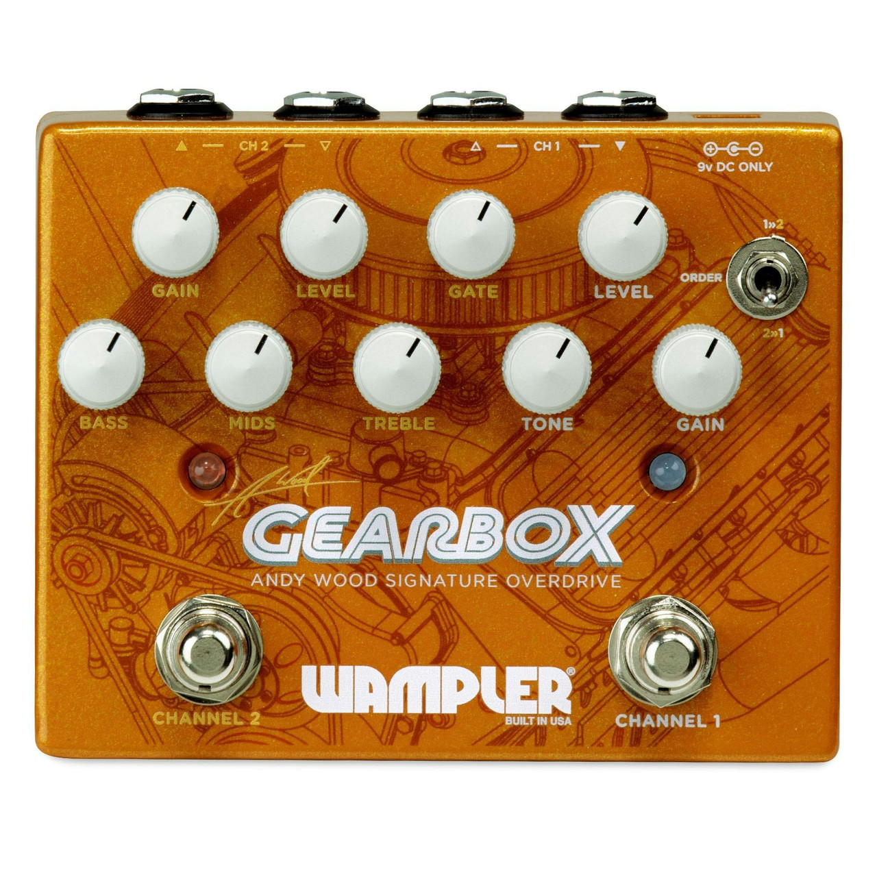 Wampler Gearbox Andy Wood Signature Dual Overdrive Pedal Wampler Gearbox Andy Wood Signature Dual Overdrive Pedal