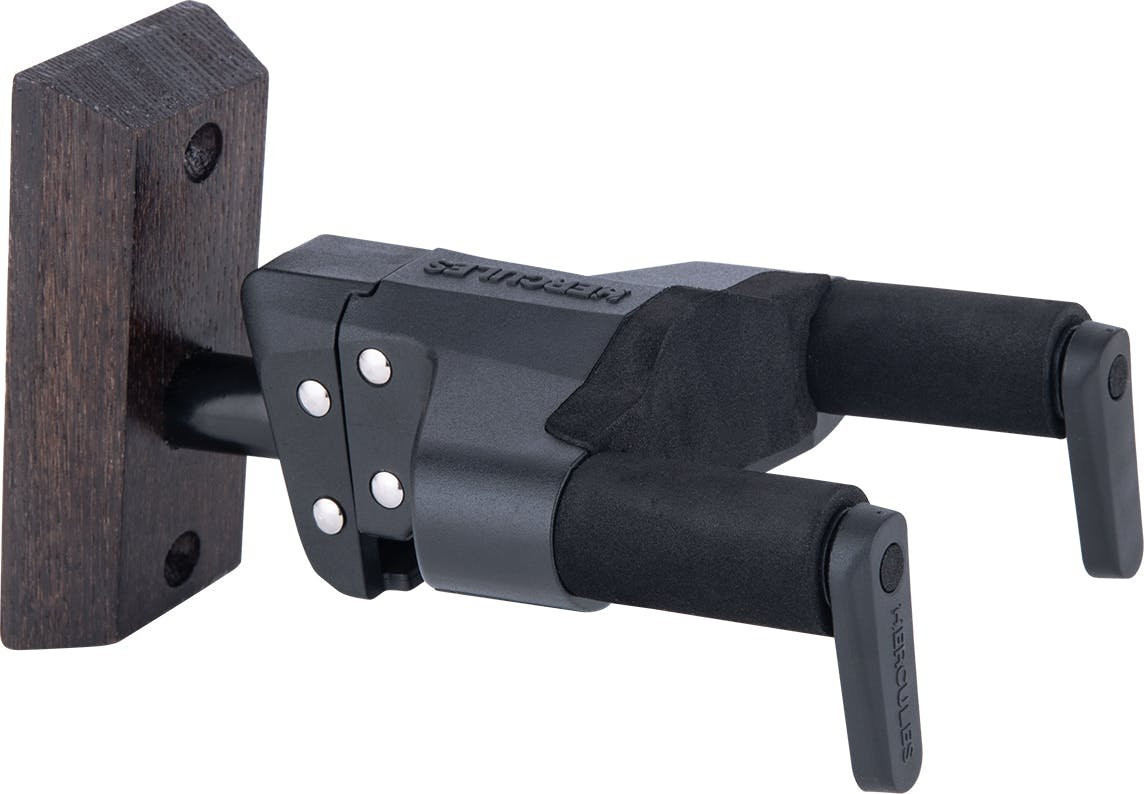 Hercules Guitar Hanger with brown Wood Block Wall Mount Hercules Guitar Hanger with brown Wood Block Wall Mount