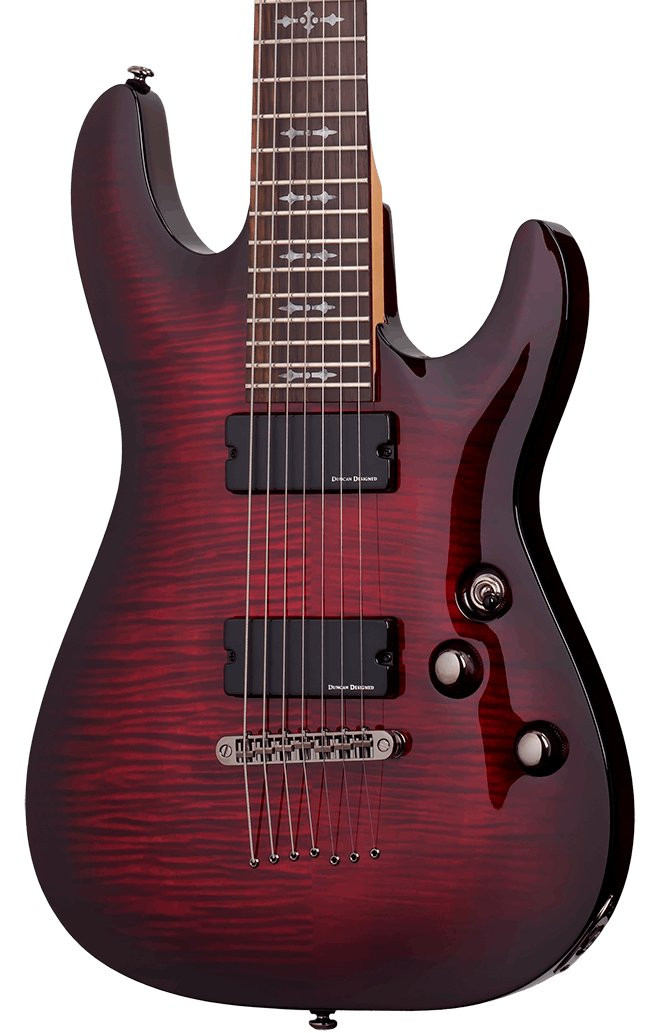 Schecter Omen Extreme 7 Electric Guitar in Black Cherry