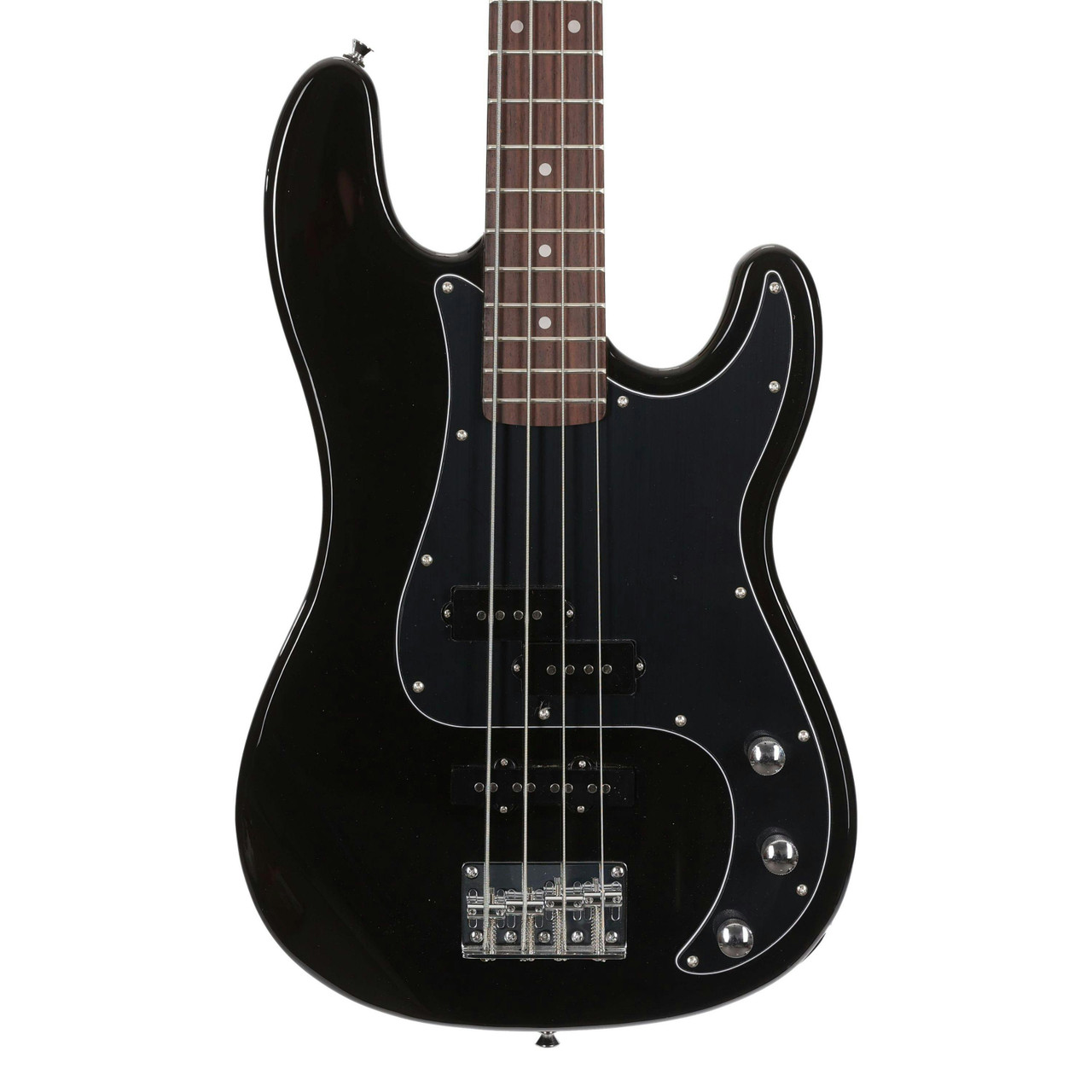 EastCoast PJ4 Electric Bass Guitar in Black Rosewood Fretboard