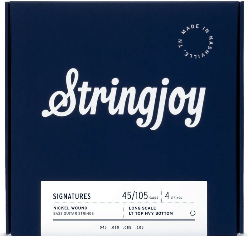 Stringjoy Light Top Heavy Bottom Gauge 45-105 4 String Long Scale Nickel Wound Bass Guitar Strings Stringjoy Light Top Heavy Bottom Gauge 45-105 4 String Long Scale Nickel Wound Bass Guitar Strings