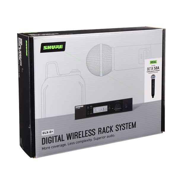 Shure GLXD24RPLUSUKB58 Dual Band Wireless System with Beta58 and Half Rack Receiver Shure GLXD24RPLUSUKB58 Dual Band Wireless System with Beta58 and Half Rack Receiver