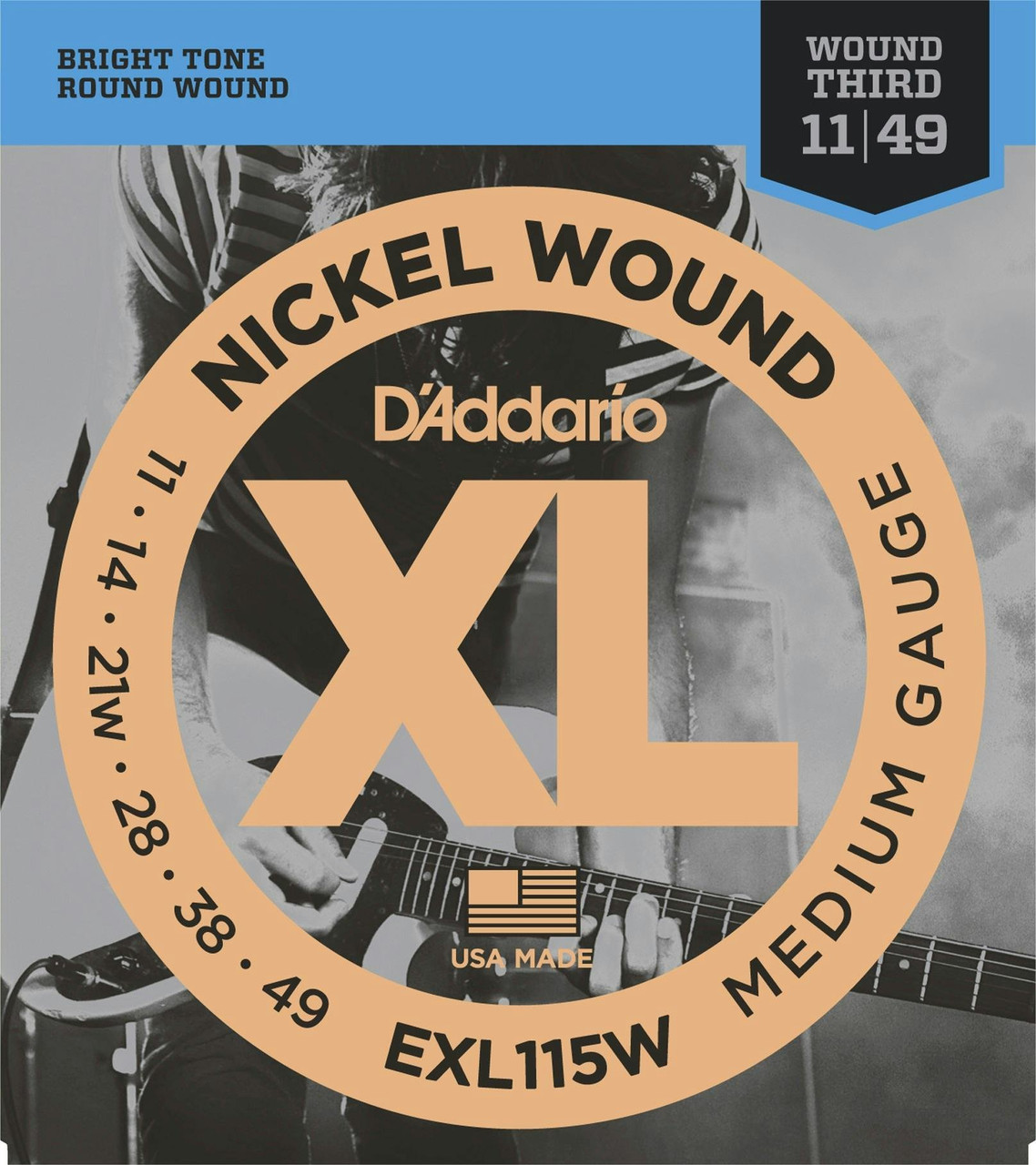 D'Addario XL 11-49 Set with Wound 3rd string D'Addario XL 11-49 Set with Wound 3rd string
