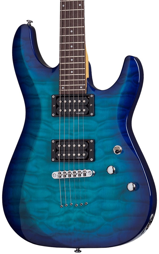Schecter C-6 Plus Electric Guitar in Ocean Burst Blue