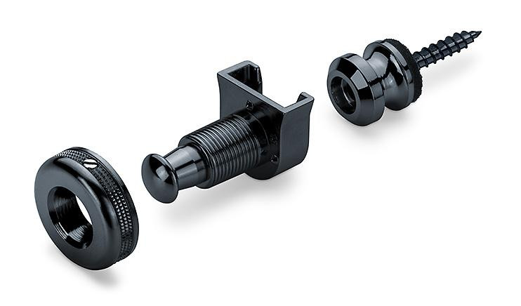 Schaller Guitar S-Lock Pair Black Chrome Strap Locks Schaller Guitar S-Lock Pair Black Chrome Strap Locks