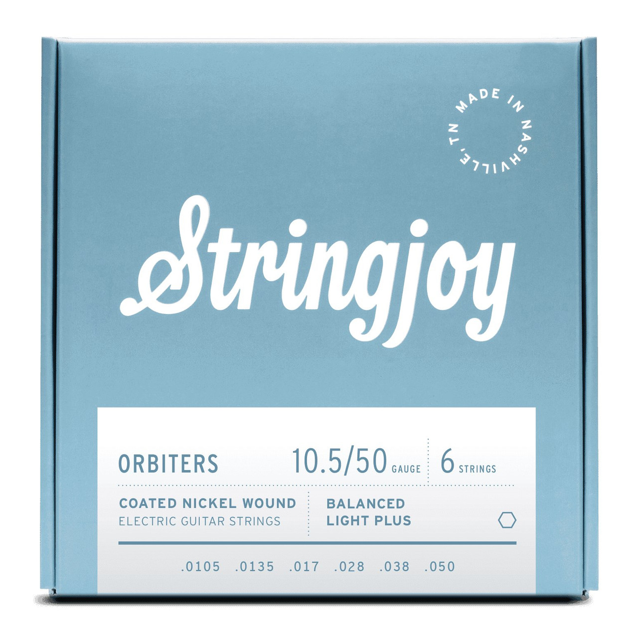 Stringjoy Orbiters Balanced Light Plus Gauge 10.5-50 Coated Nickel Wound Electric Guitar Strings Stringjoy Orbiters Balanced Light Plus Gauge 10.5-50 Coated Nickel Wound Electric Guitar Strings