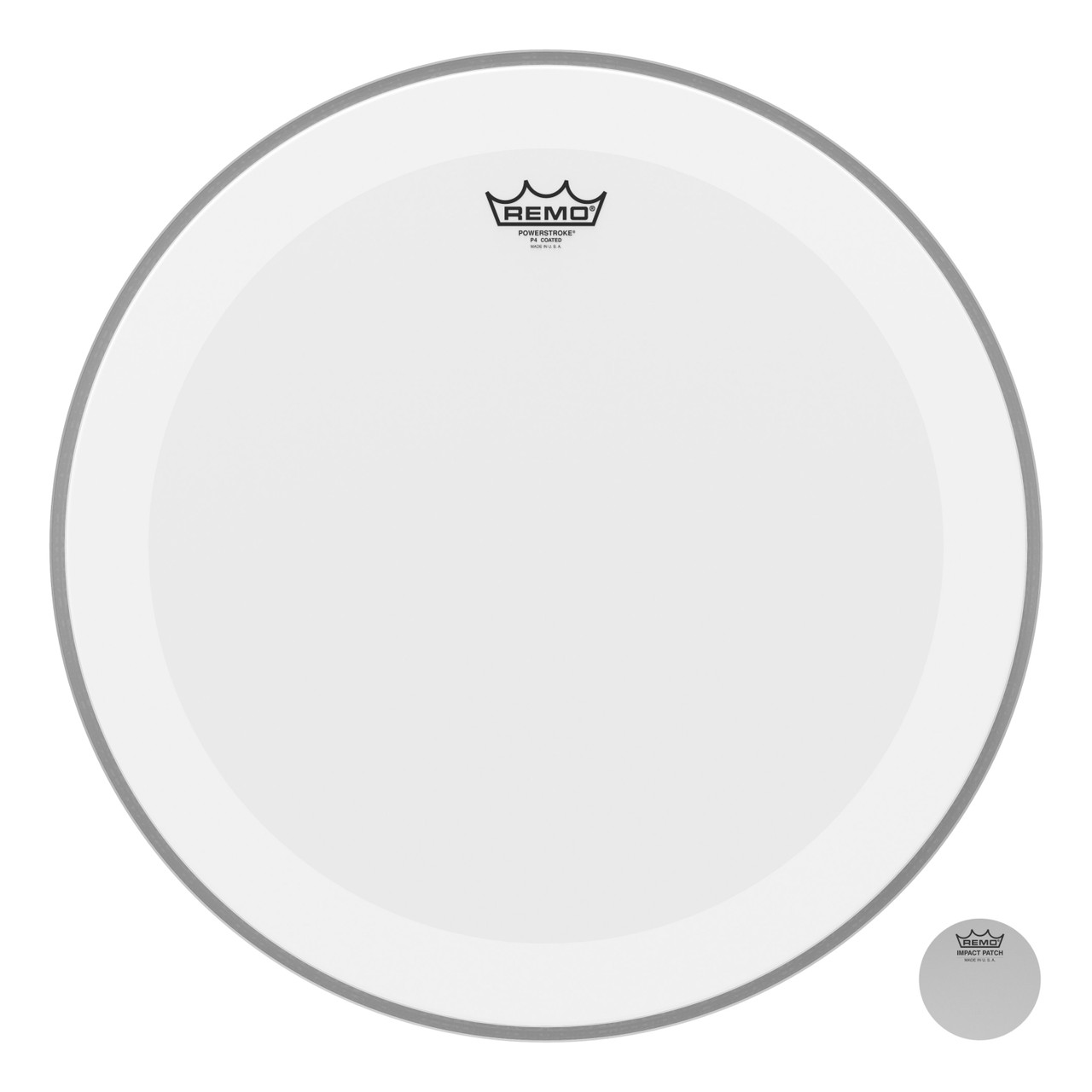 Remo Powerstroke 4 Coated Bass Drum Head with Double Layer and Clear Dot - 20"