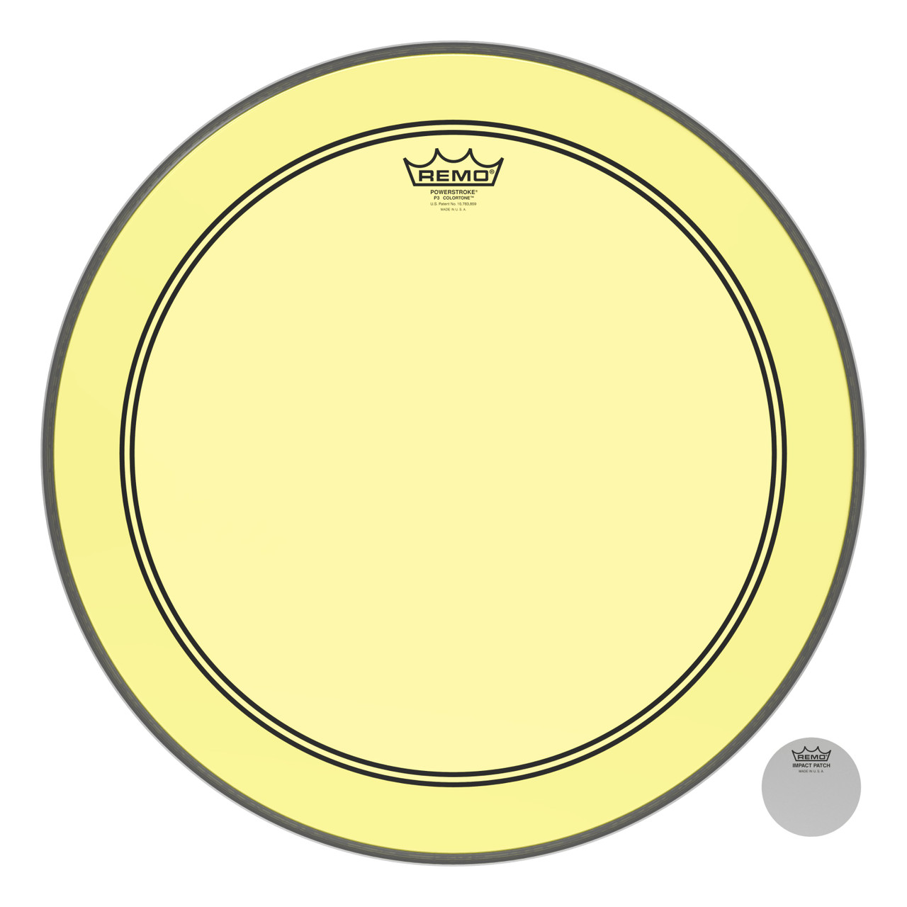 Remo Powerstroke 3 Colortone Bass Drum Head - Yellow - 20"
