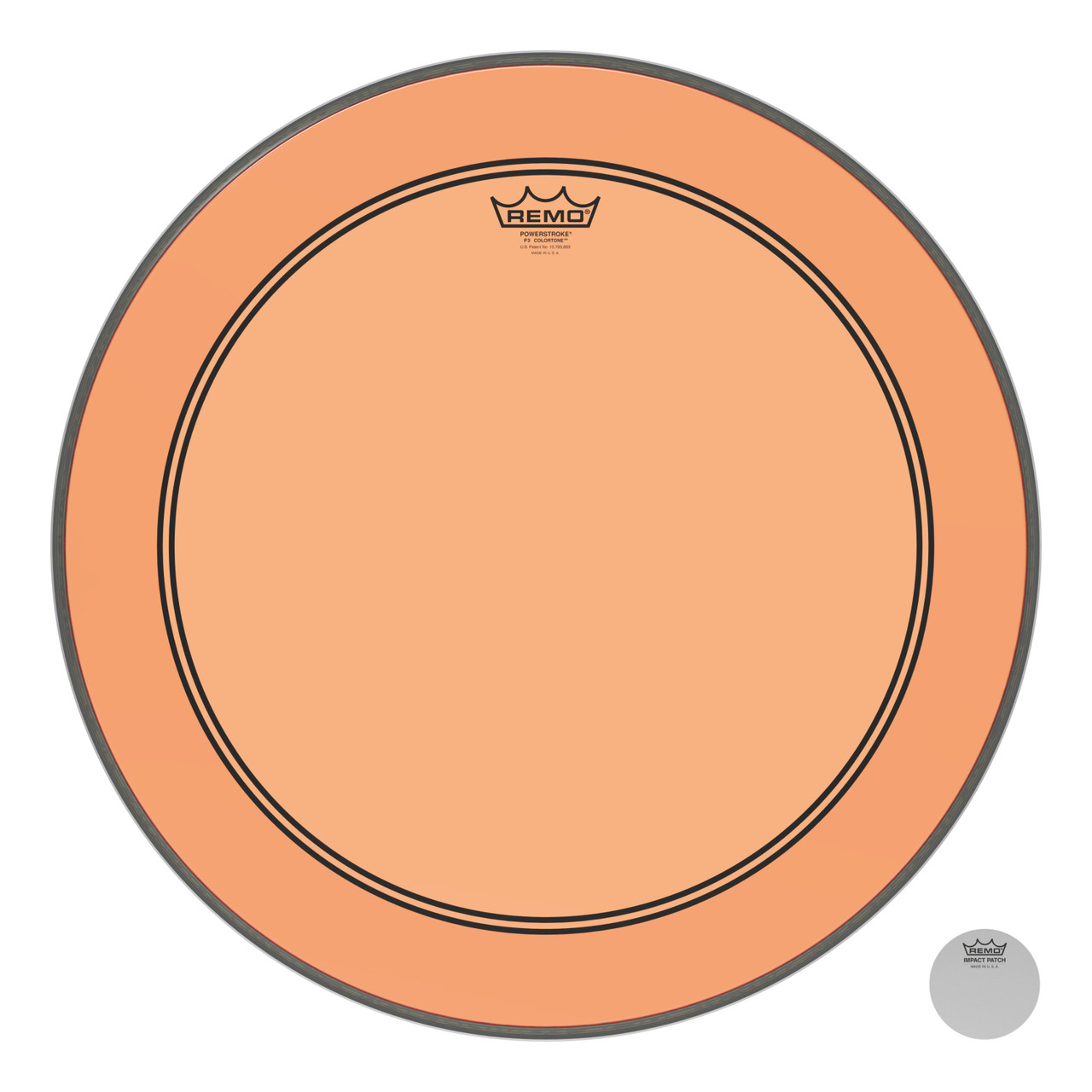 Remo Powerstroke 3 Colortone Bass Drum Head - Orange - 22"