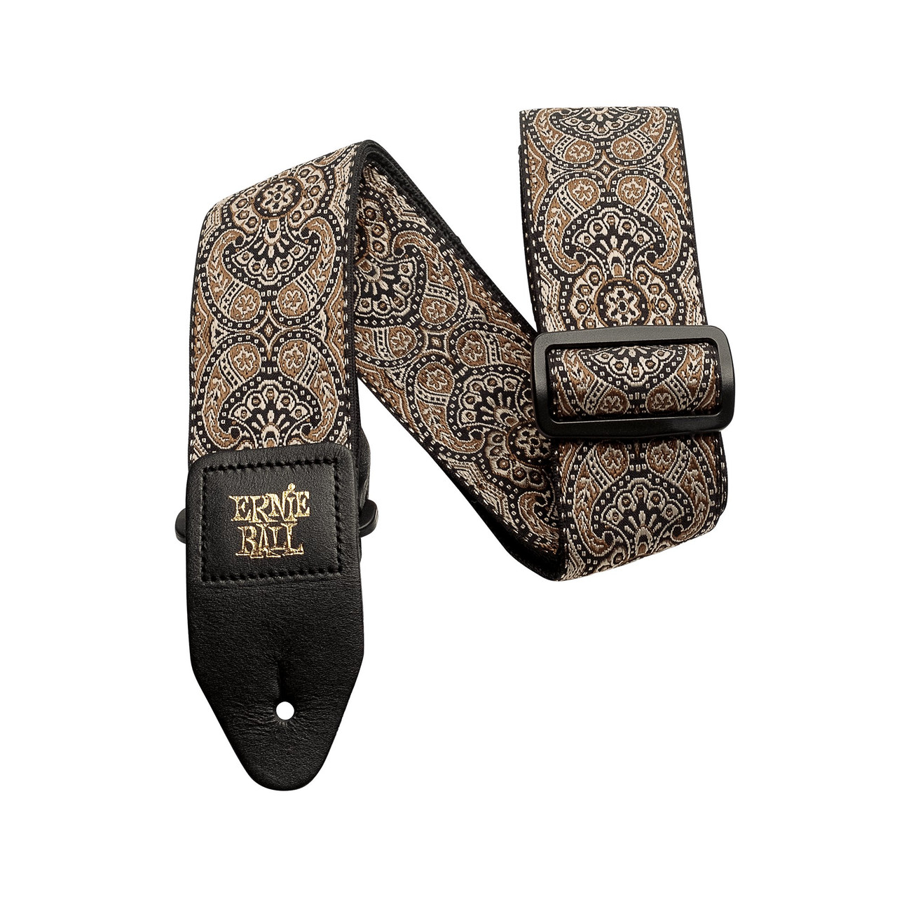 Ernie Ball Classic Jacquard Guitar Strap in Black & Gold Paisley