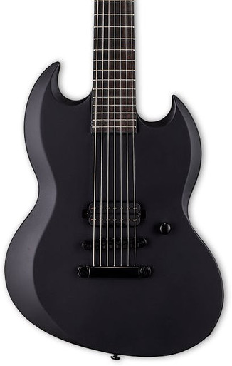 ESP LTD Viper-7 Baritone Black Metal in Black Satin - Andertons