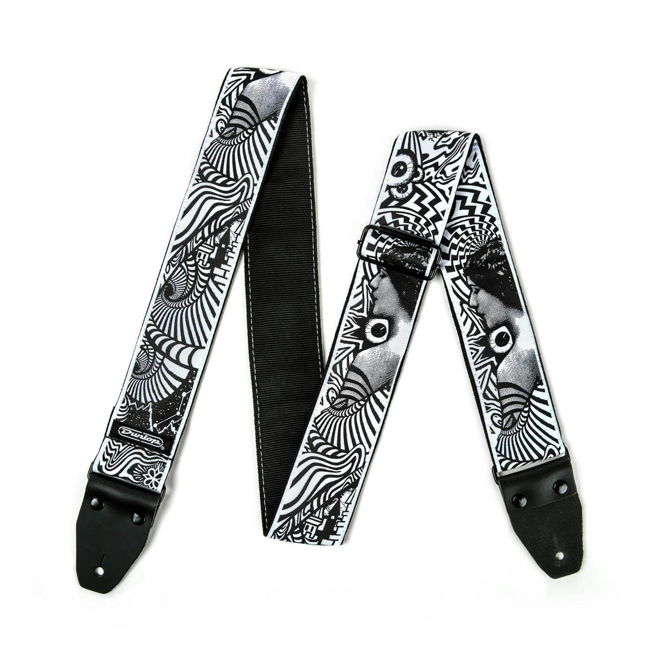 Dunlop I Love Dust Vortex Black/White Guitar Strap Dunlop I Love Dust Vortex Black/White Guitar Strap