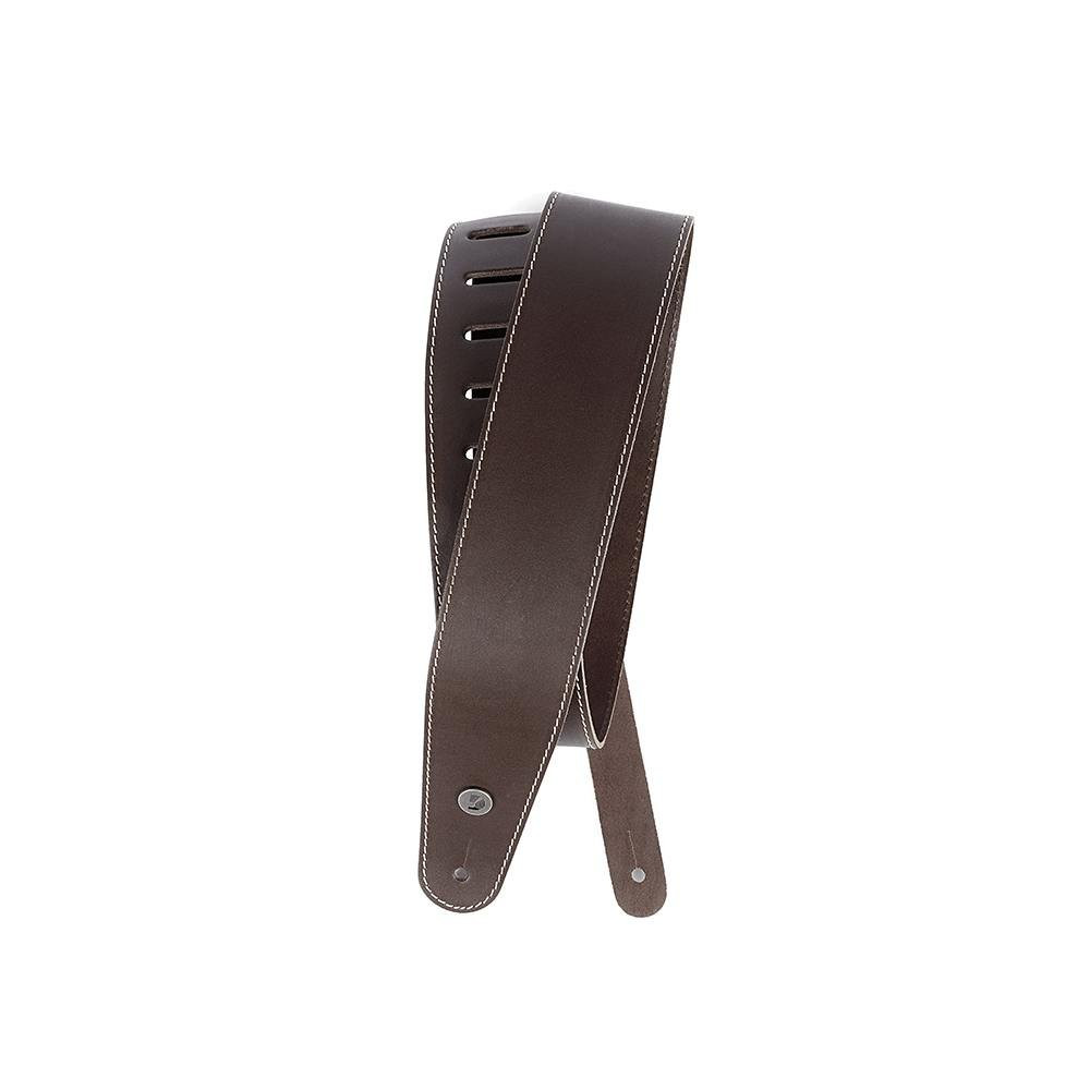 D'Addario Deluxe Leather Guitar Strap in Brown with Contrasting Stitch D'Addario Deluxe Leather Guitar Strap in Brown with Contrasting Stitch