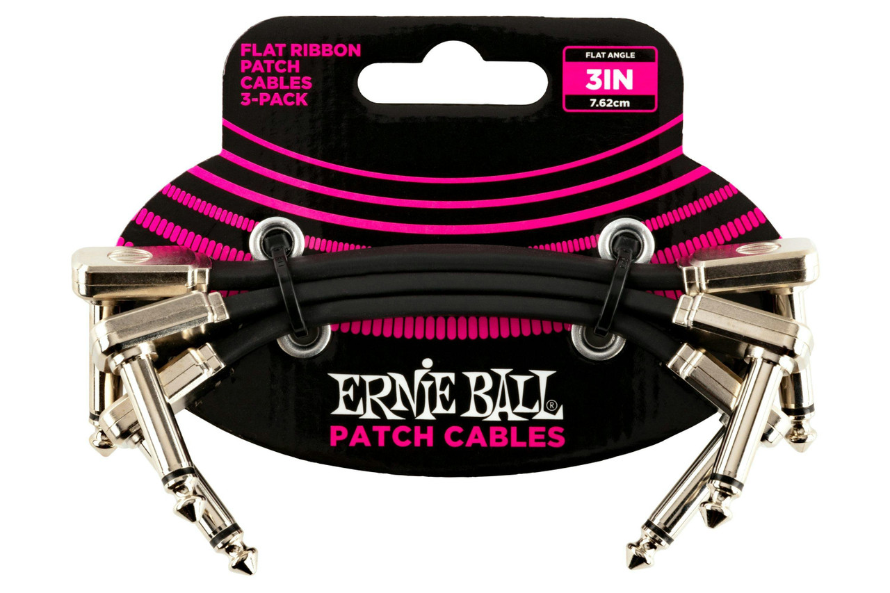 Ernie Ball 3 Inch Flat Ribbon Patch Cable 3 Pack Ernie Ball 3 Inch Flat Ribbon Patch Cable 3 Pack