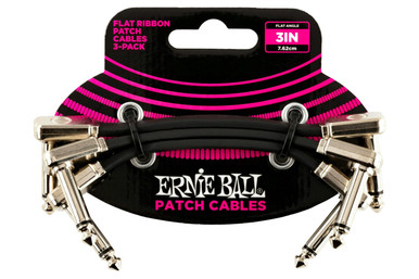 Ernie Ball 3 Inch Flat Ribbon Patch Cable 3 Pack Ernie Ball 3 Inch Flat Ribbon Patch Cable 3 Pack
