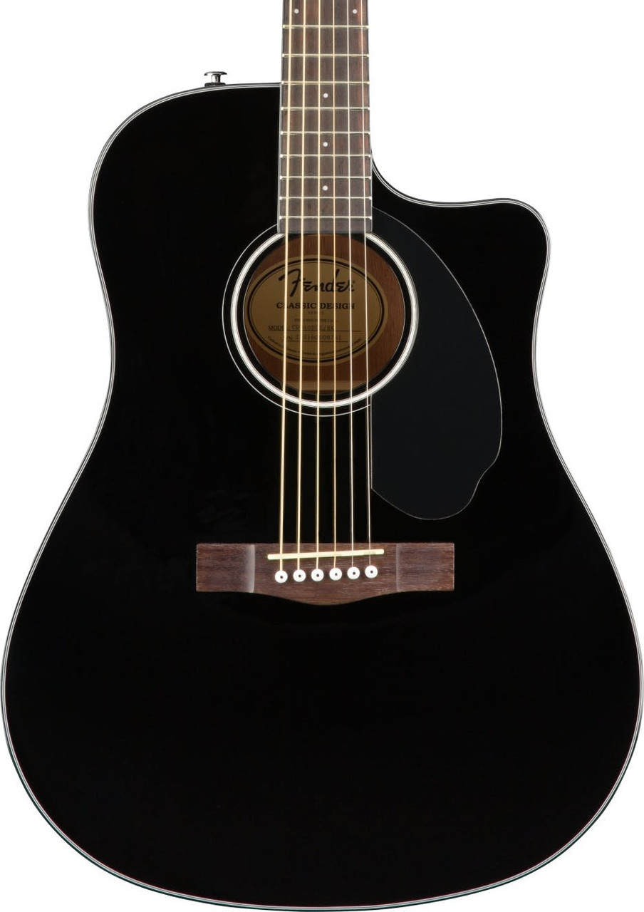Fender CD-60SCE Dreadnought Electro Acoustic Cutaway Guitar in Black