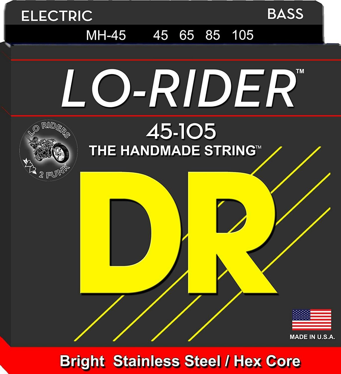 DR Strings Lo-Rider Medium Bass Strings 45-105