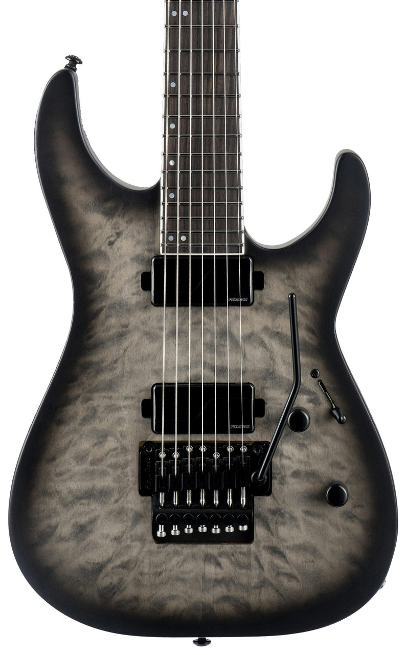 ESP LTD M-1007B-QM-Baritone Electric Guitar in Charcoal Burst Satin ESP LTD M-1007B-QM-Baritone Electric Guitar in Charcoal Burst Satin