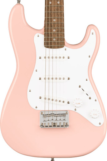 Squier Mini Strat Electric Guitar in Shell Pink - Andertons