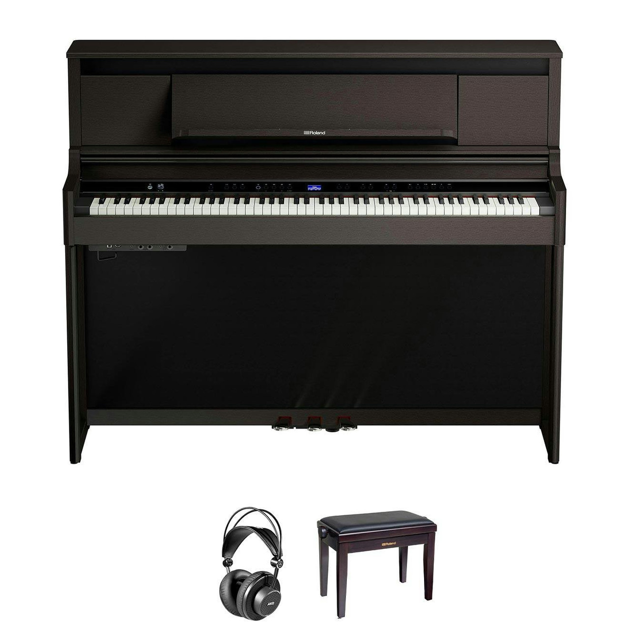 Roland LX-6-DR Home Piano in Dark Rose Bundle with Headphones and Bench Roland LX-6-DR Home Piano in Dark Rose Bundle with Headphones and Bench