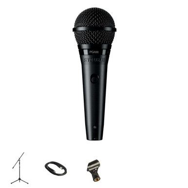 Shure SM58SE Vocal Microphone Bundle with Stand and XLR Cable