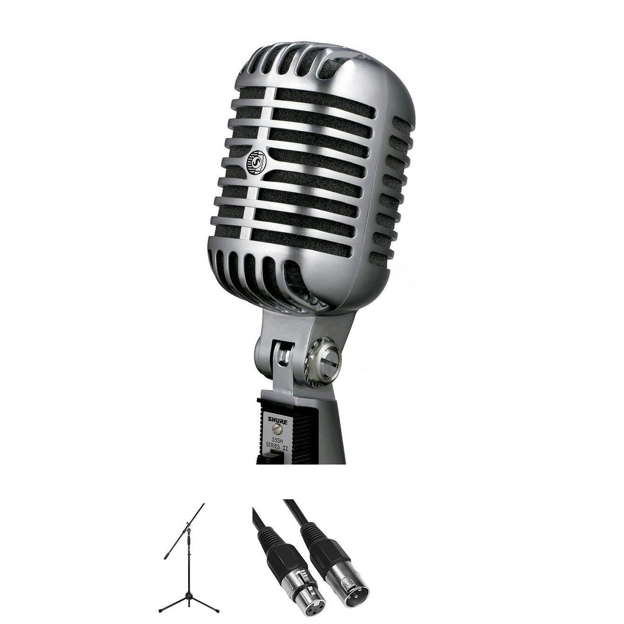 Shure 55SH Series II Vocal Microphone Bundle with Stand & Cable