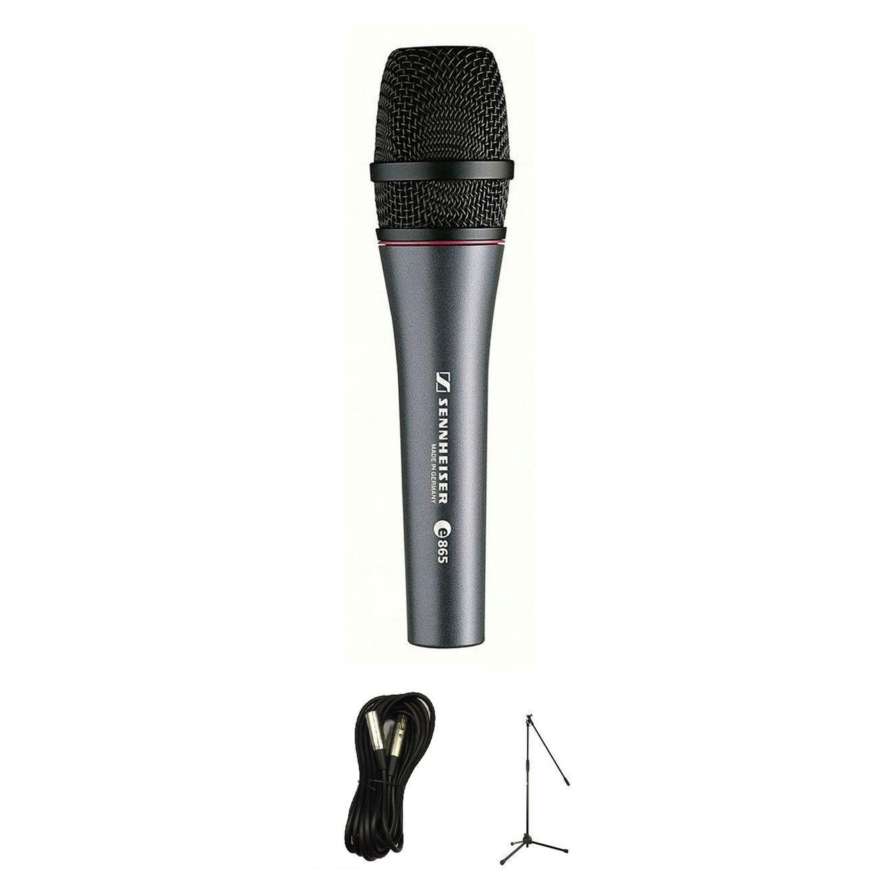 Sennheiser E865 Microphone Bundle with Mic Stand & XLR Cable
