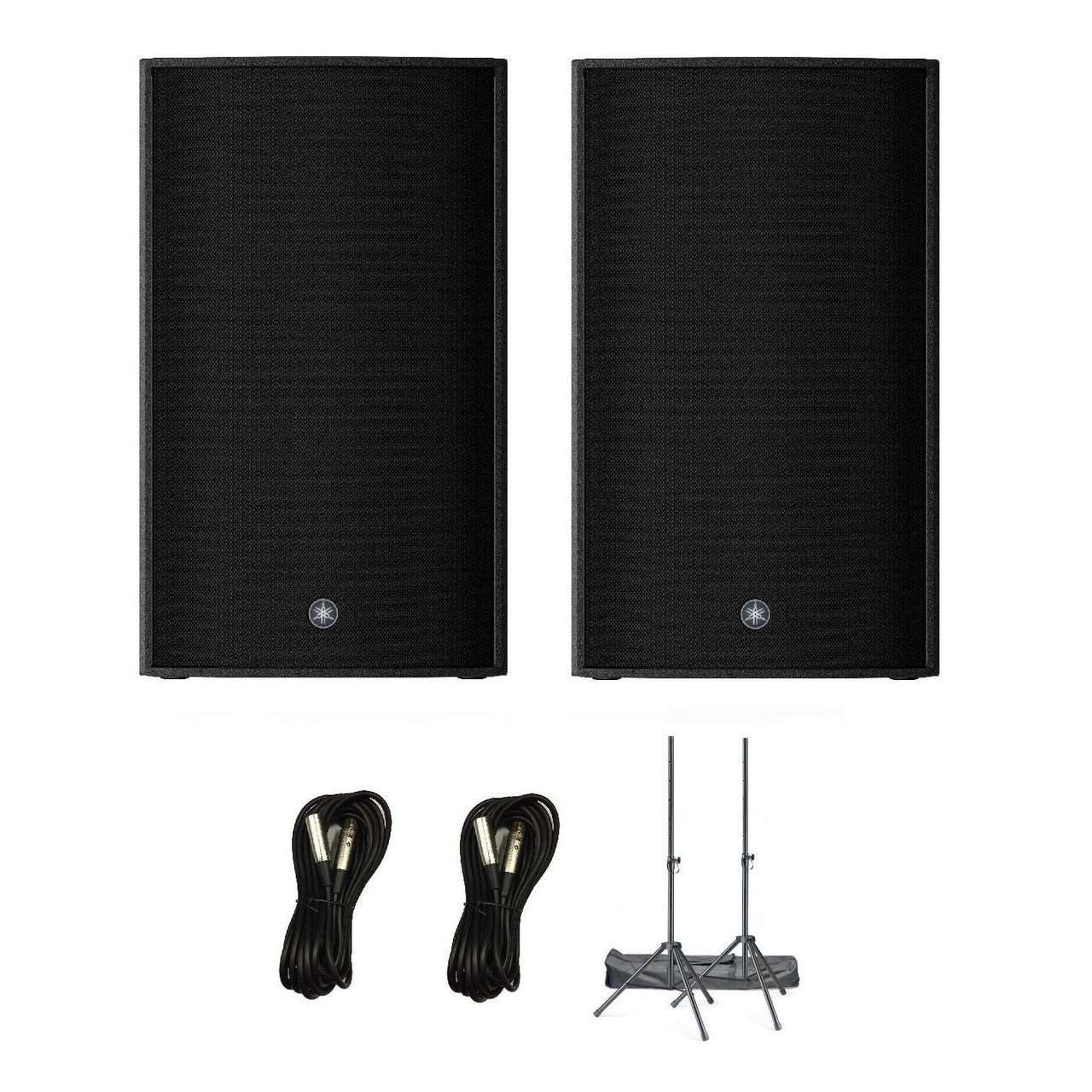 Yamaha DZR15 15" PA Speakers with Cables and Speaker Stands Yamaha DZR15 15" PA Speakers with Cables and Speaker Stands