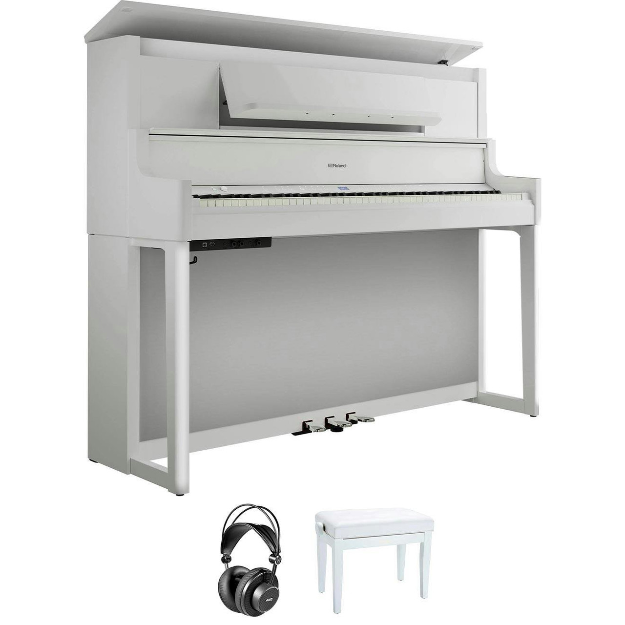 Roland LX-9-PW Home Piano in Polished White Bundle with Headphones and Bench Roland LX-9-PW Home Piano in Polished White Bundle with Headphones and Bench