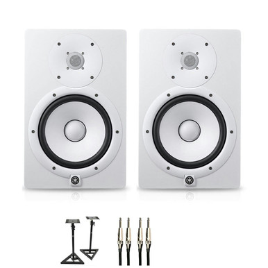 Yamaha HS7 Monitor Bundle in White with UA Monitor Pads and Cables