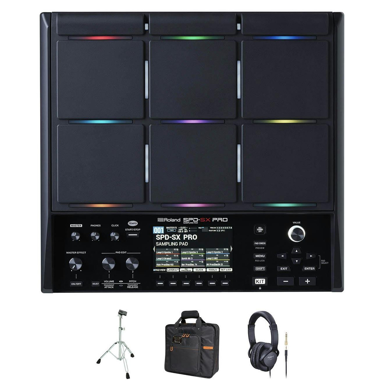 Roland SPDSXPRO Sampler Percussion Pad with Stand, Bags and Headphones Roland SPDSXPRO Sampler Percussion Pad with Stand, Bags and Headphones