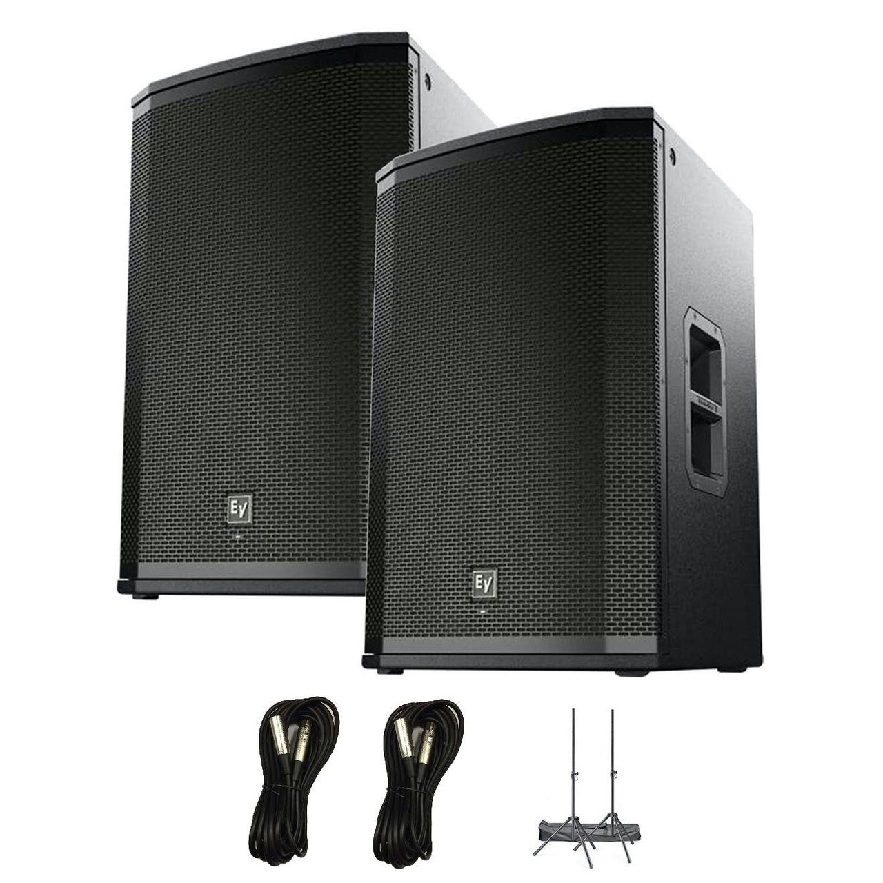 Electro-Voice ETX15P Pair PA Speaker Bundle with Stands and Cables Electro-Voice ETX15P Pair PA Speaker Bundle with Stands and Cables