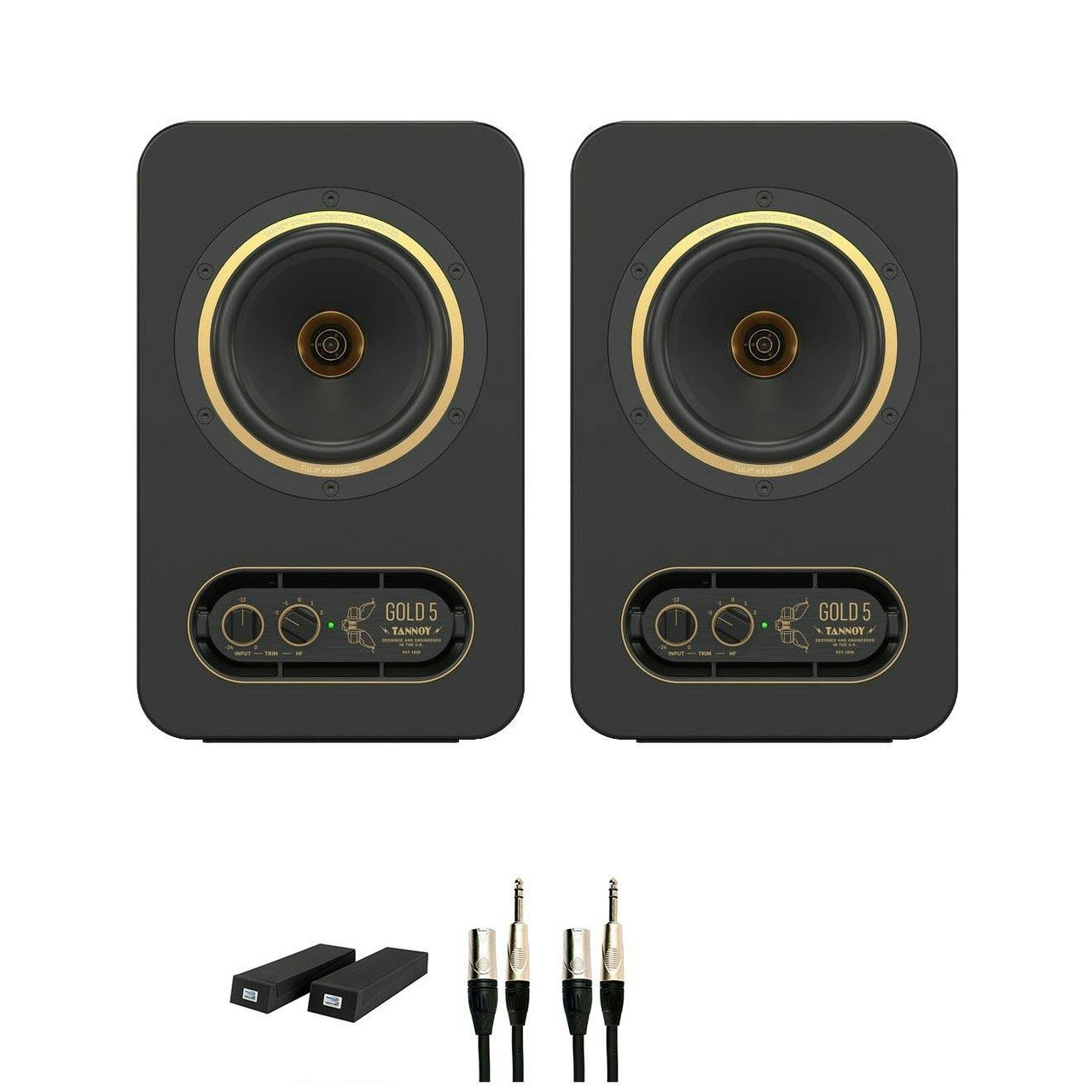 Tannoy Gold 7 Speakers Bundle with RoXdon Monitor Pads and cables