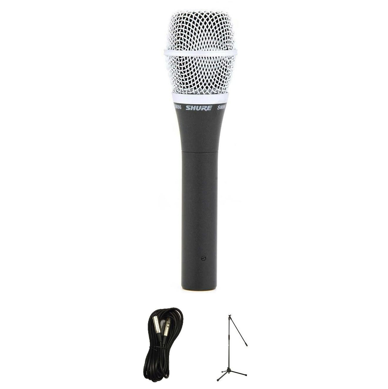 Shure SM86 Condenser Microphone Bundle with Mic Stand and XLR Cable