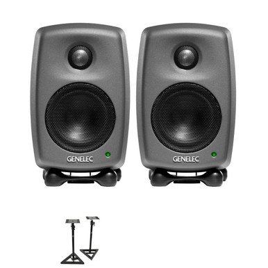 Genelec 8010 Active Studio Monitor Bundle with Stands Andertons