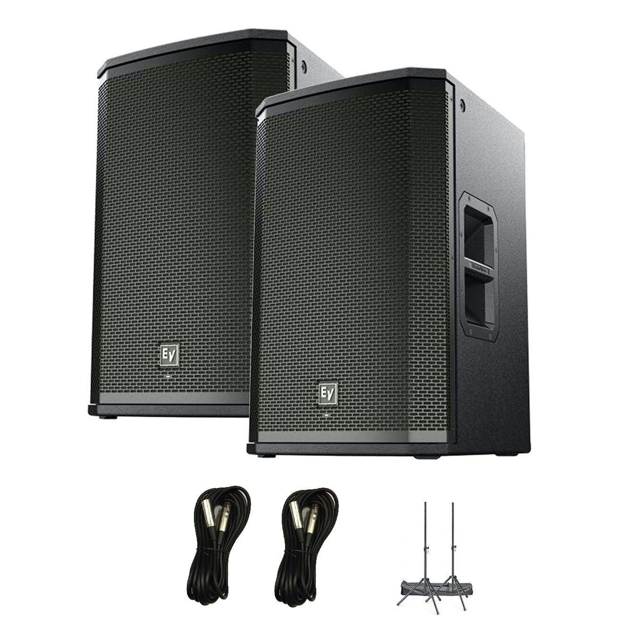 Electro-Voice ETX12P Pair PA Speaker Bundle with Stands and Cables Electro-Voice ETX12P Pair PA Speaker Bundle with Stands and Cables
