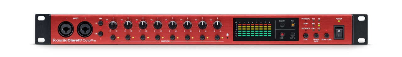 Focusrite Clarett+ OctoPre Eight-Channel ADAT Mic Preamp