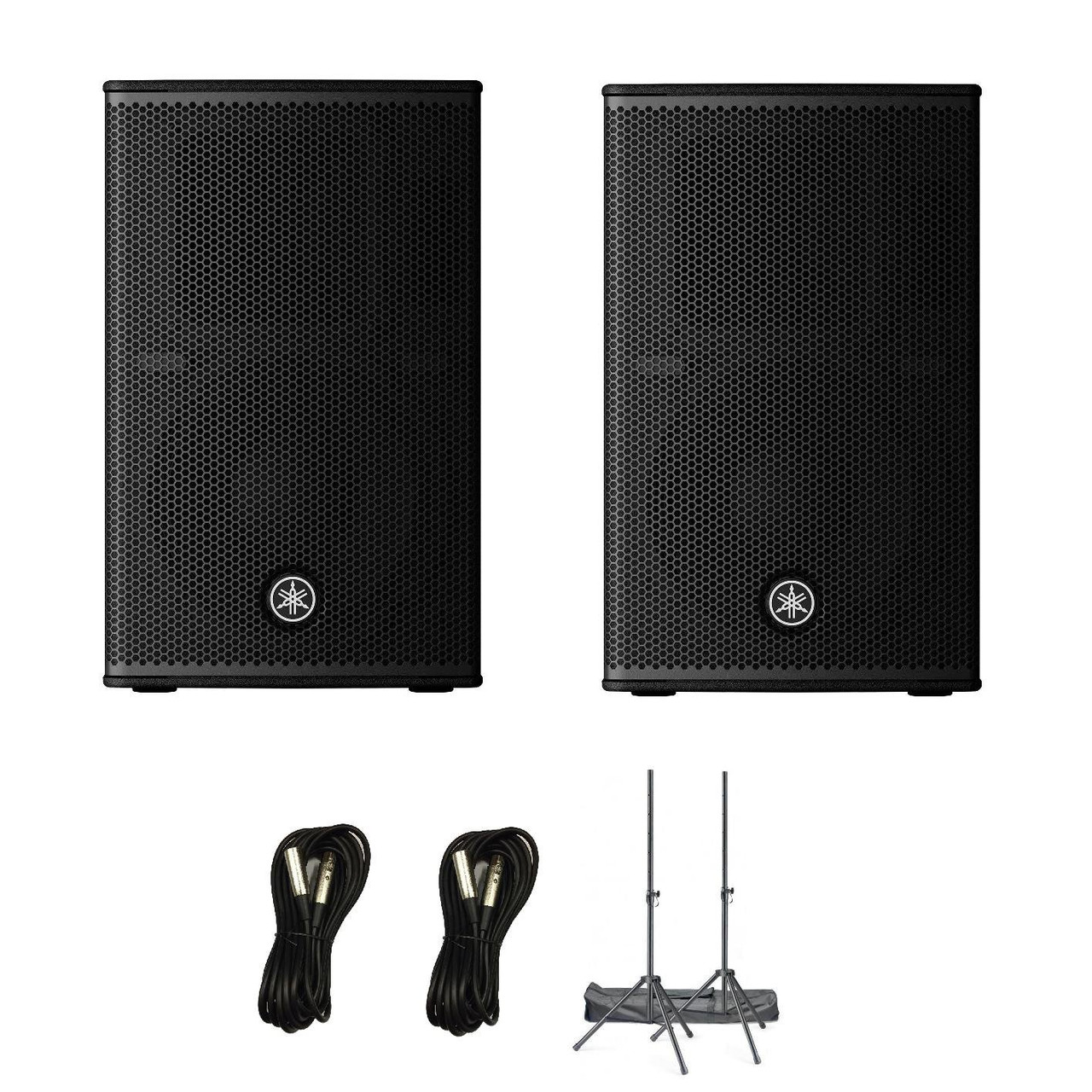 Yamaha DHR10 10" PA Speakers with Cables and Speaker Stands Yamaha DHR10 10" PA Speakers with Cables and Speaker Stands